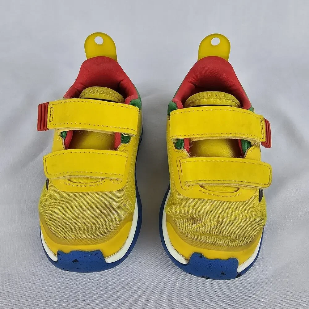 Adidas Lego Sport Baby Boys Shoes Size:6K, Yellow,Green,Red,and BlackStripe Logo